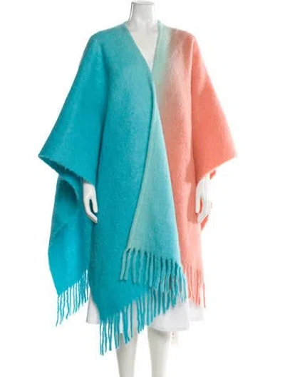 Pre-owned Acne Studios Alpaca Colorblock Pattern Scarf W/ Tags In Blue