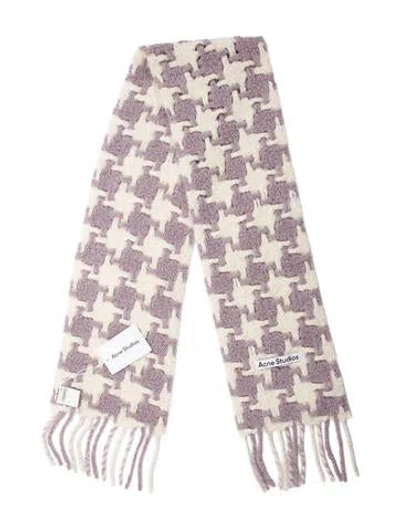 Pre-owned Acne Studios Alpaca Colorblock Pattern Scarf W/ Tags In Neutral