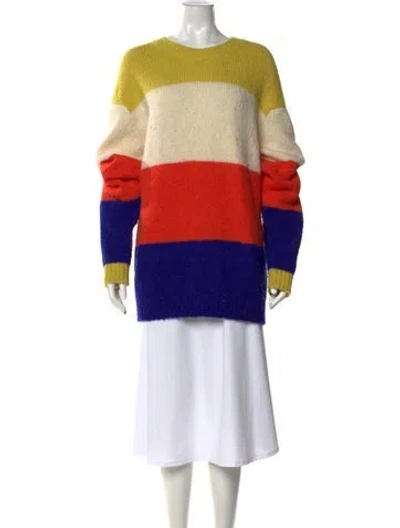 Pre-owned Acne Studios Alpaca Colorblock Pattern Sweater In Green