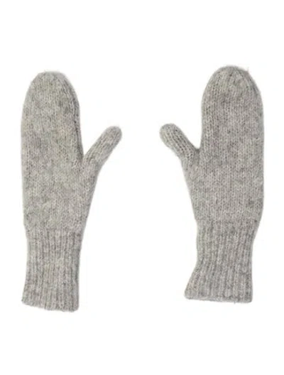 Pre-owned Acne Studios Alpaca Knit Mittens In Gray