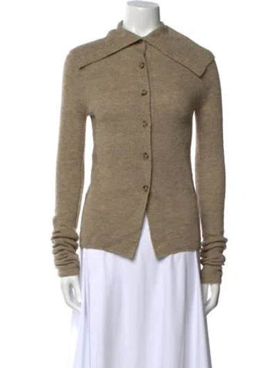 Pre-owned Acne Studios Alpaca Long Sleeve Button-up Top In Neutral