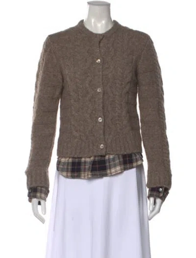 Pre-owned Acne Studios Alpaca Plaid Print Sweater In Brown