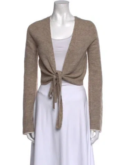 Pre-owned Acne Studios Alpaca Plunge Neckline Sweater In Neutral
