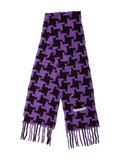 Pre-owned Acne Studios Alpaca Printed Scarf In Purple