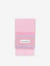 Acne Studios Pink Fringed Logo Scarf In Pink