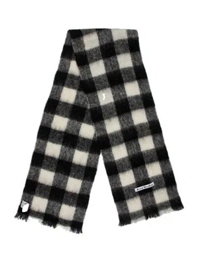 Pre-owned Acne Studios Alpaca Striped Scarf In Black