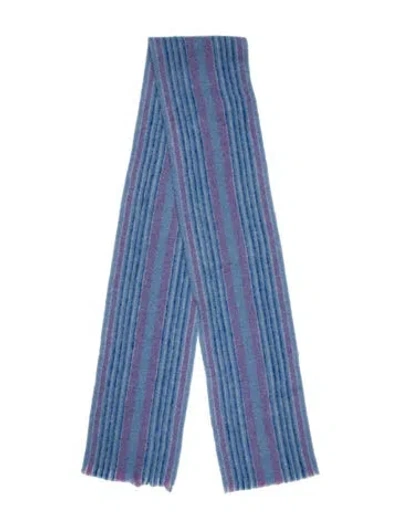 Pre-owned Acne Studios Alpaca Striped Scarf In Blue