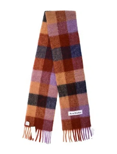 Pre-owned Acne Studios Alpaca Striped Scarf In Brown