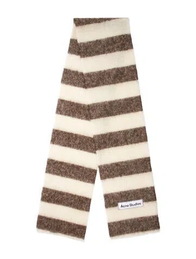 Pre-owned Acne Studios Alpaca Striped Scarf In Brown