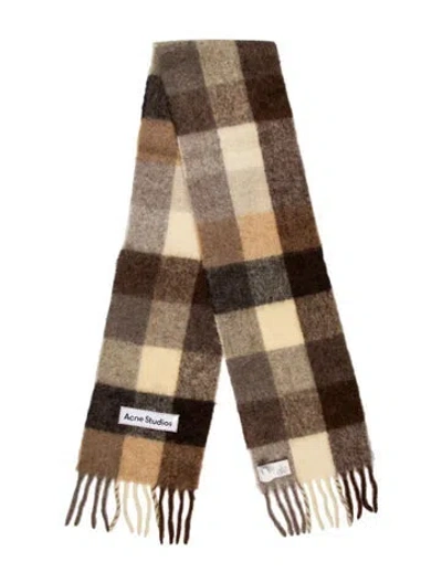 Pre-owned Acne Studios Alpaca Striped Scarf In Brown