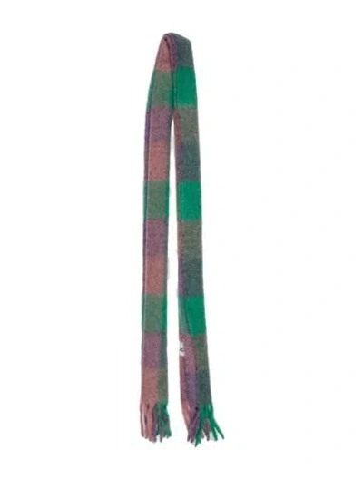 Pre-owned Acne Studios Alpaca Striped Scarf In Green