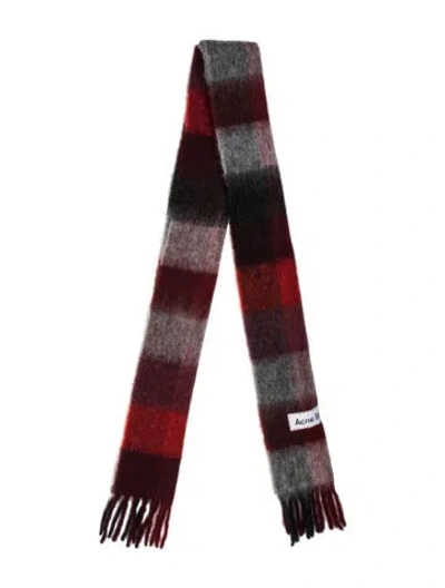 Pre-owned Acne Studios Alpaca Striped Scarf In Grey/red