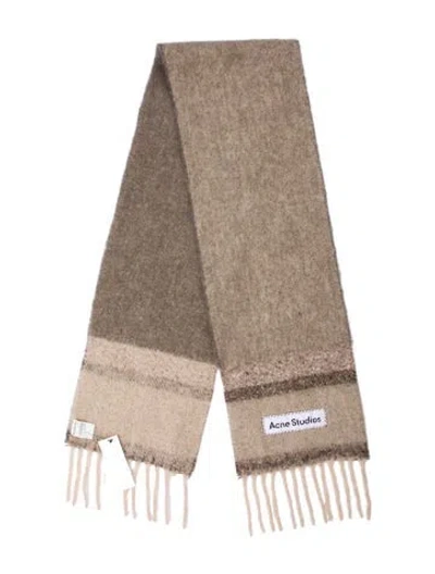 Pre-owned Acne Studios Alpaca Striped Scarf In Neutral