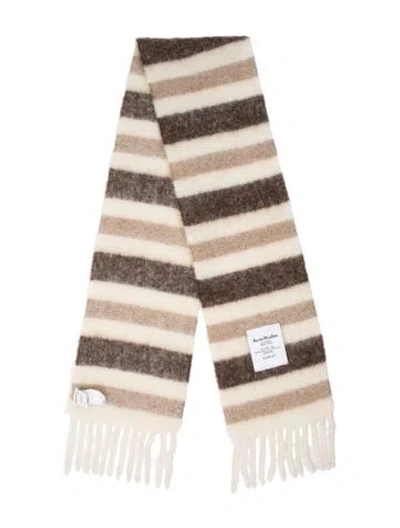 Pre-owned Acne Studios Alpaca Striped Scarf In Neutral