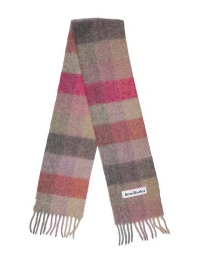 Pre-owned Acne Studios Alpaca Striped Scarf In Neutrals/pink
