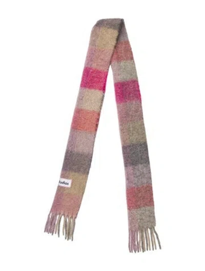 Pre-owned Acne Studios Alpaca Striped Scarf In Pink