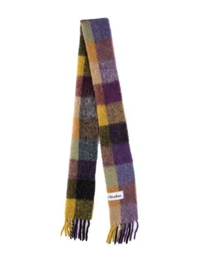 Pre-owned Acne Studios Alpaca Striped Scarf In Purple