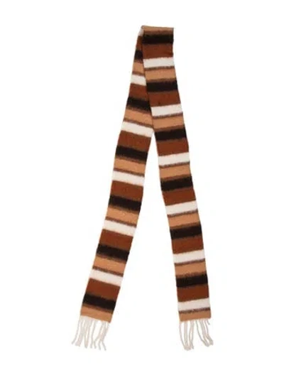 Pre-owned Acne Studios Alpaca Striped Scarf W/ Tags In Brown