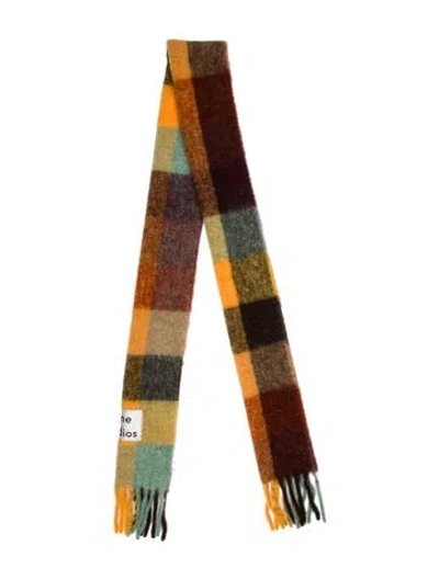 Pre-owned Acne Studios Alpaca Striped Scarf In Yellow