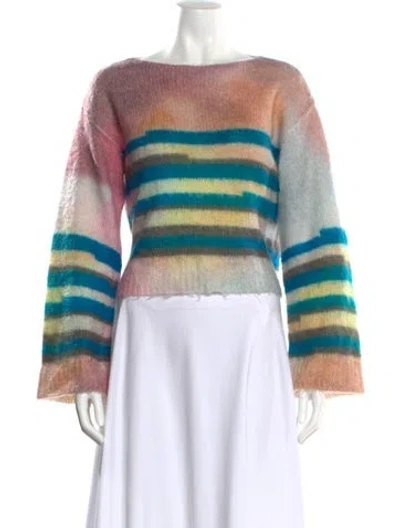 Pre-owned Acne Studios Alpaca Striped Sweater In Blue