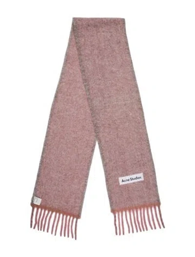 Pre-owned Acne Studios Alpaca Tweed Pattern Scarf In Pink