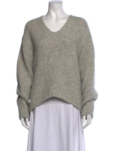 Pre-owned Acne Studios Alpaca V-neck Sweater In Grey