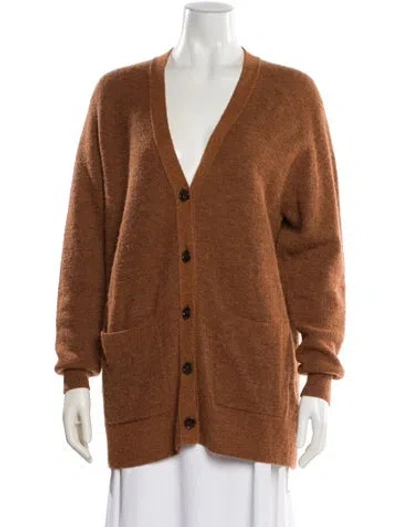 Pre-owned Acne Studios Alpaca V-neck Sweater In Neutral