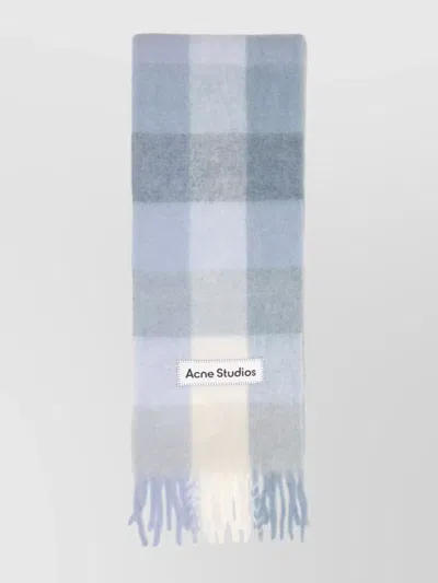 Acne Studios Alpaca Wool Blend Checkered Pattern Scarf