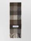 Acne Studios Alpaca Wool Blend Checkered Pattern Scarf