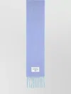 Acne Studios Alpaca Wool Blend Scarf With Fringed Ends In Blue