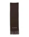 Acne Studios Alpaca Wool Logo Scarf In Brown