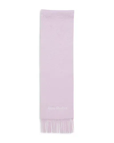 Acne Studios Alpaca Wool Logo Scarf In Pink
