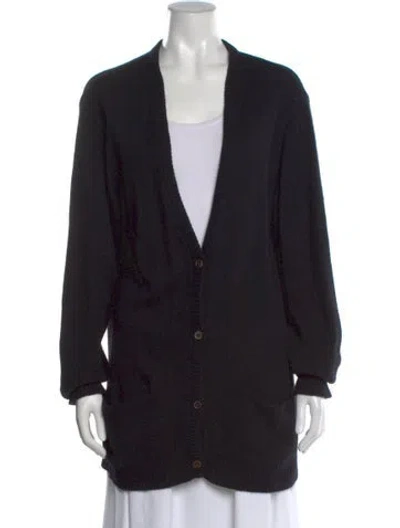 Pre-owned Acne Studios Angora V-neck Sweater In Black