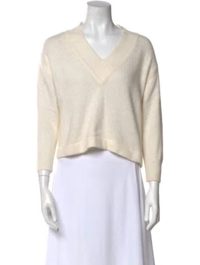 Pre-owned Acne Studios Angora V-neck Sweater In Neutral