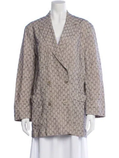 Pre-owned Acne Studios Animal Print Blazer In Gray