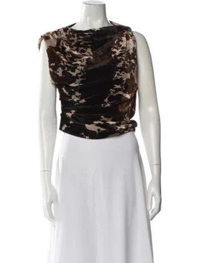 Pre-owned Acne Studios Animal Print Cowl Neck Top In Multi