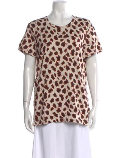 Pre-owned Acne Studios Animal Print Crew Neck T-shirt In Neutral