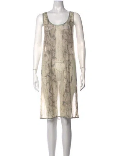 Pre-owned Acne Studios Animal Print Mini Dress In Green