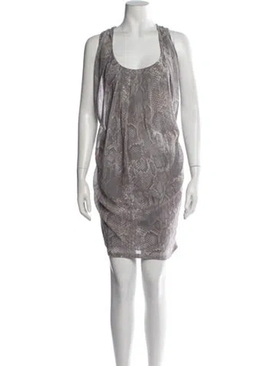 Pre-owned Acne Studios Animal Print Mini Dress W/ Tags In Grey