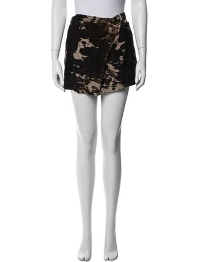 Pre-owned Acne Studios Animal Print Mini Skirt In Black