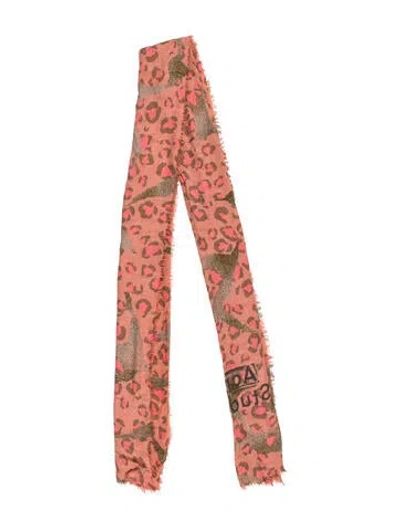 Pre-owned Acne Studios Animal Print Scarf In Pink