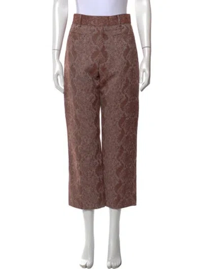 Pre-owned Acne Studios Animal Print Wide Leg Pants In Brown