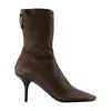 Acne Studios Round-toe Leather Ankle Boots In Brown