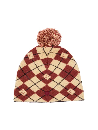 ACNE STUDIOS ACNE STUDIOS ARGYLE FACE WOOL BLEND BEANIE