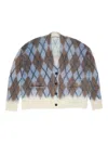 Acne Studios Argyle-pattern Cardigan In Gray