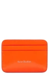 Acne Studios Aroundy Leather Card Holder In Neon Red