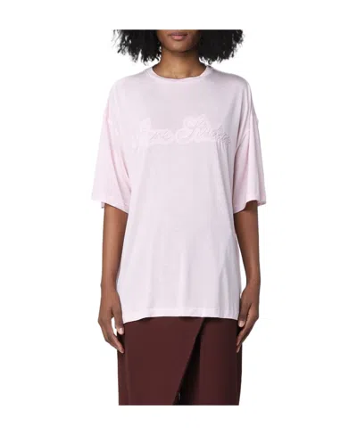 Acne Studios Artwork Cut-out Jersey T-shirt In White