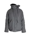 Acne Studios Asa Puffed Hooded Winter Jacket In Grey Wool In Grey
