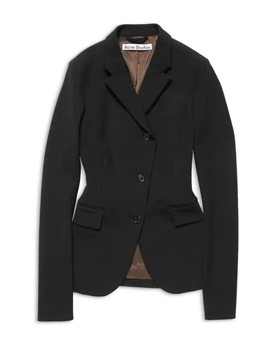 Acne Studios Asymmetric Button Front Blazer In Black