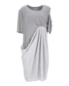 Acne Studios Asymmetric Draped Dress In Grey Polyester In White